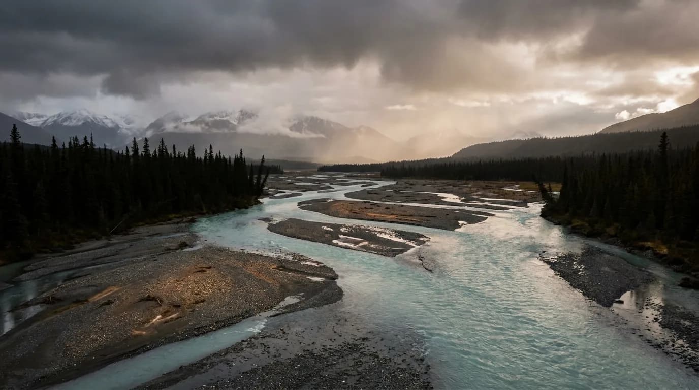 Fly fishing water in Alaska