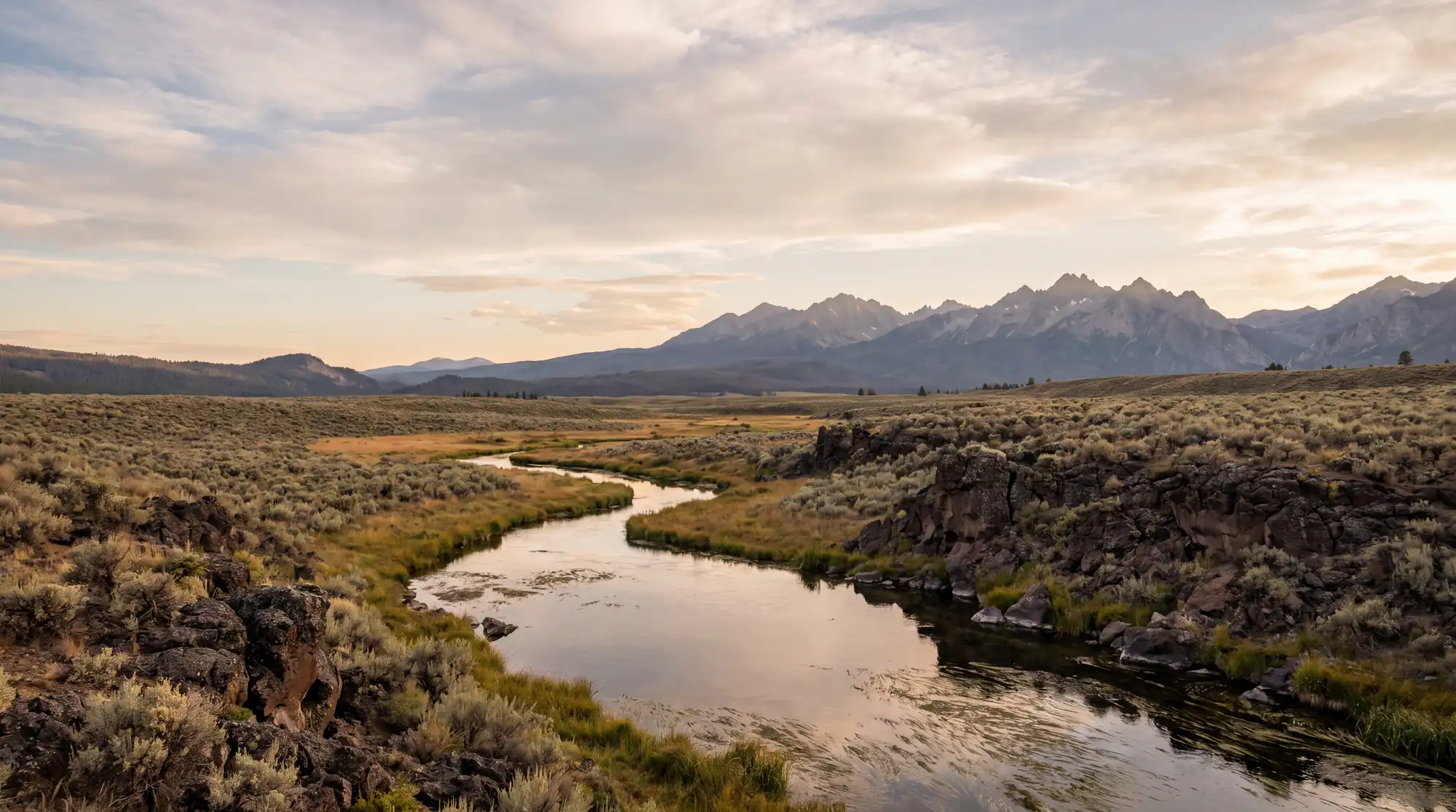 Fly fishing water in Idaho