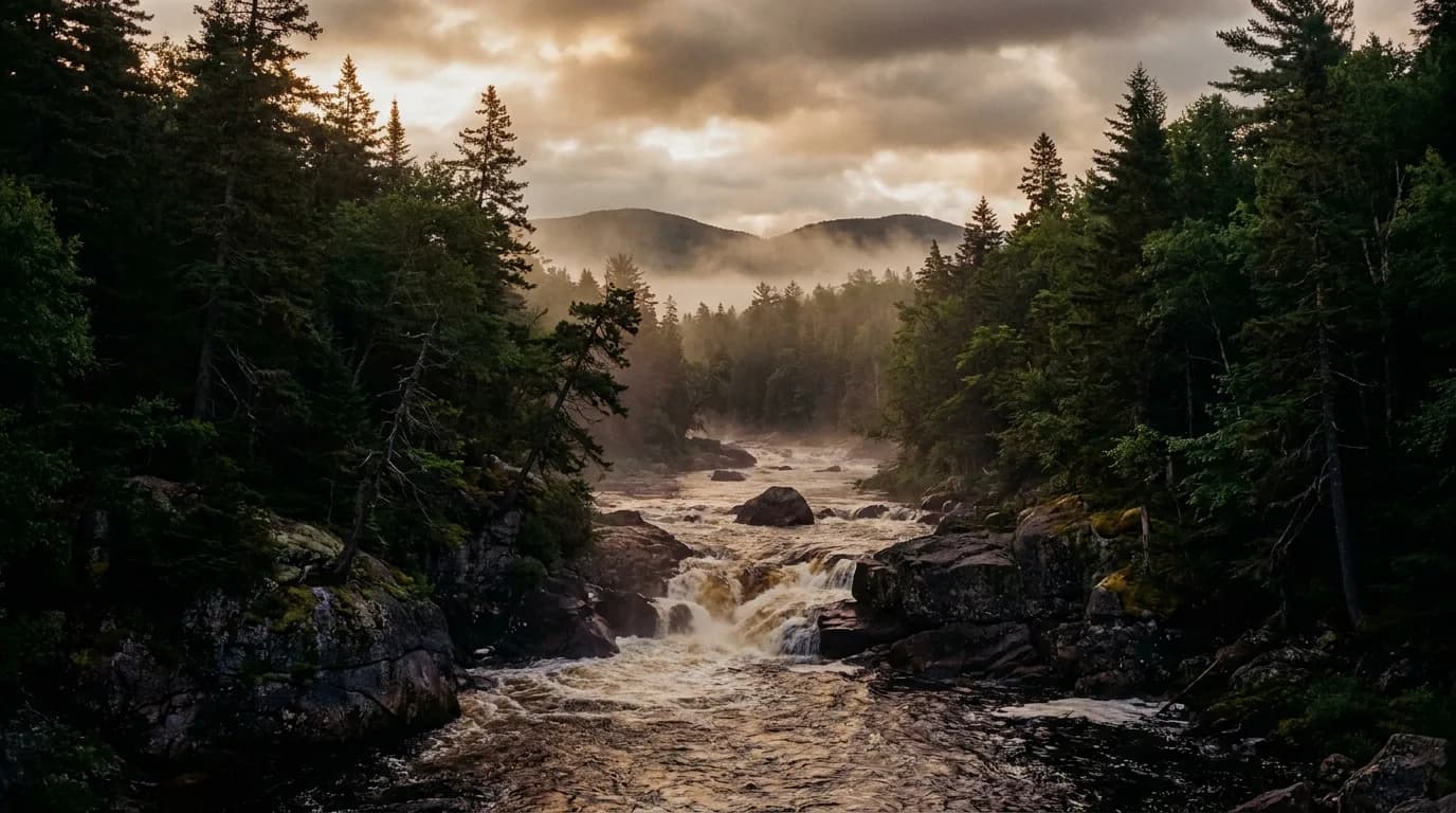 Fly fishing water in Maine