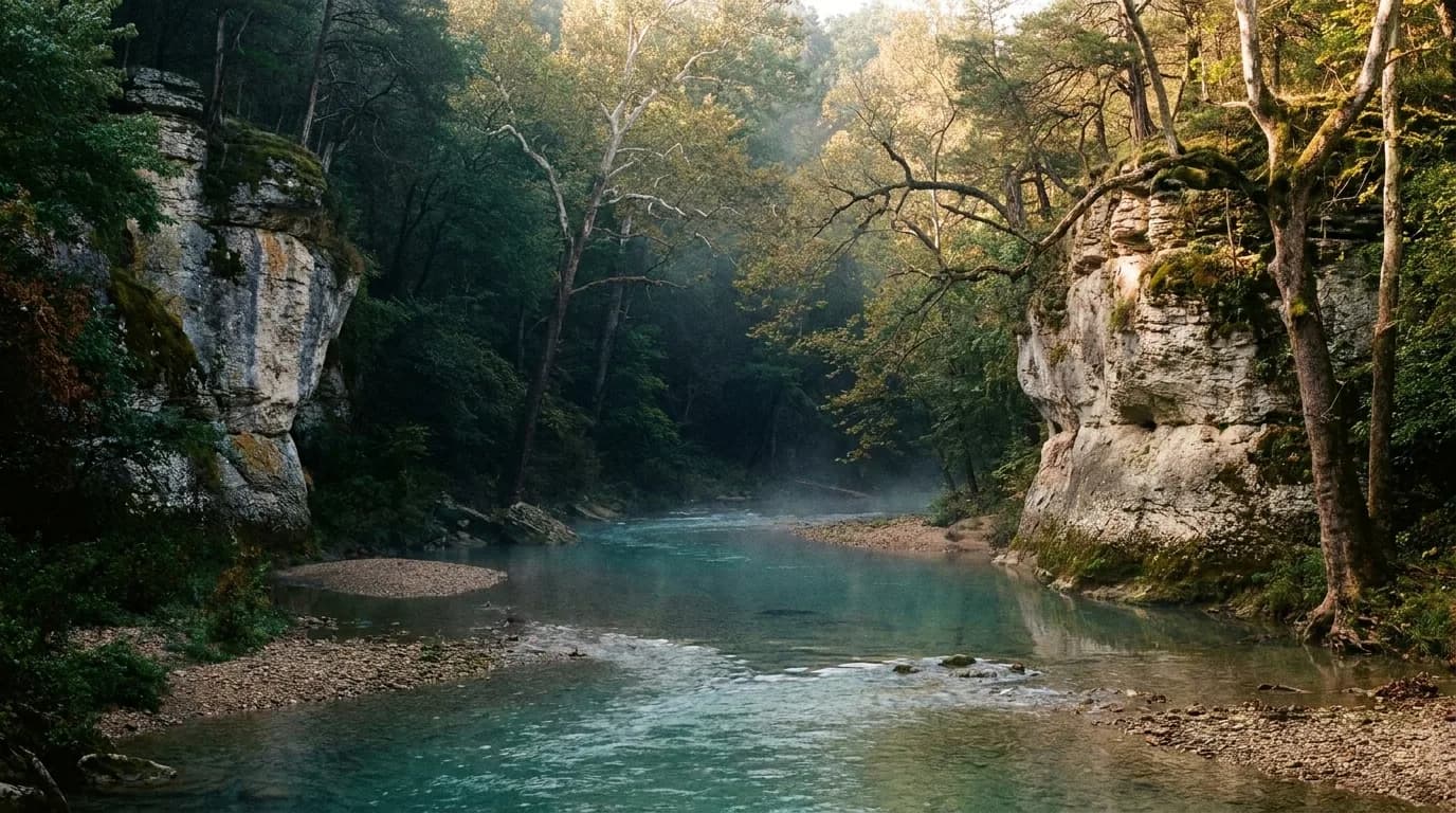 Fly fishing water in Missouri