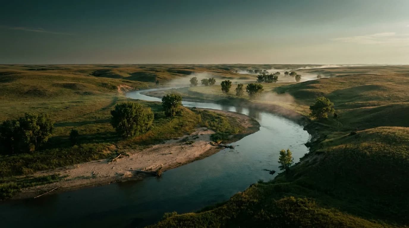 Fly fishing water in Nebraska