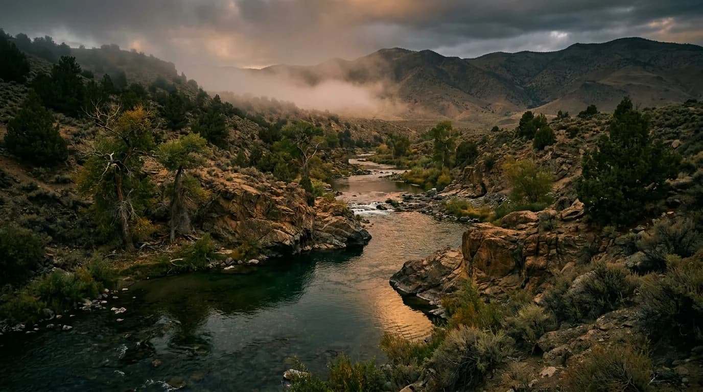 Fly fishing water in Nevada