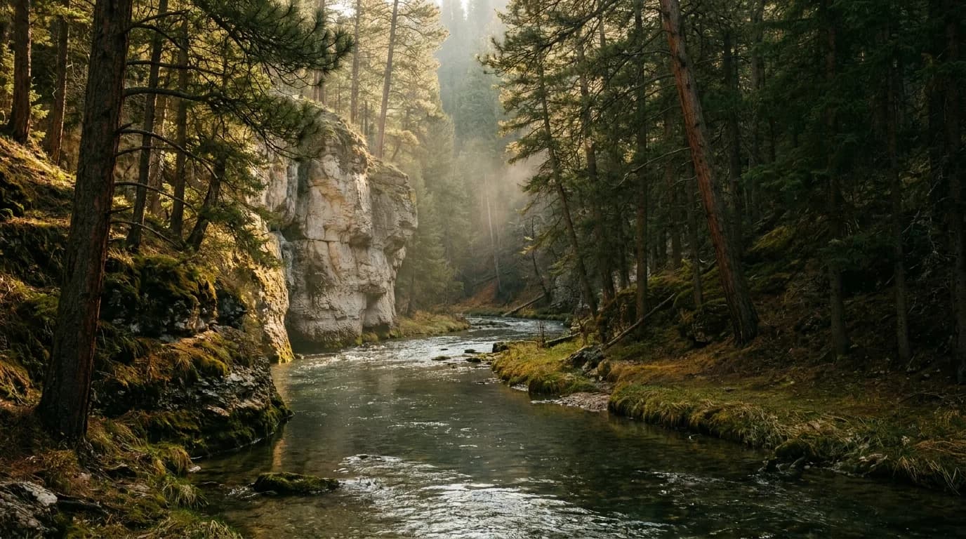 Fly fishing water in South Dakota