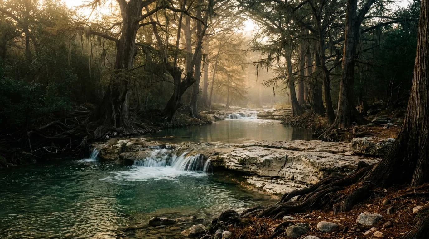 Fly fishing water in Texas