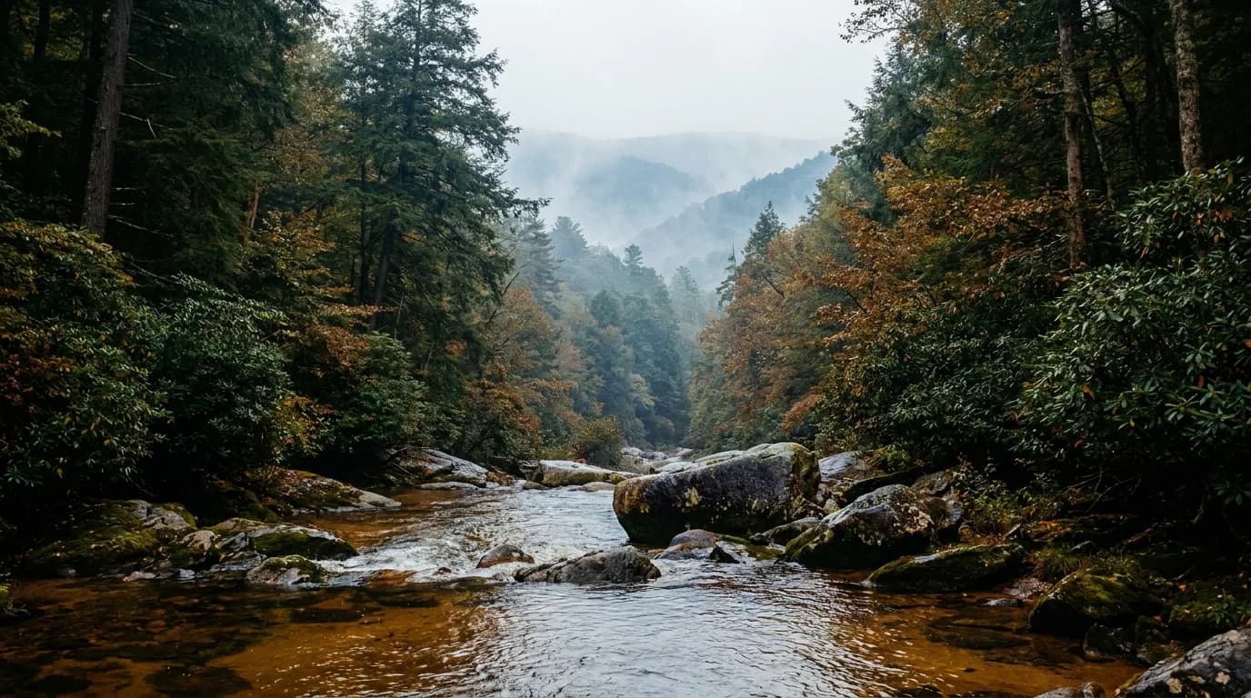 Fly fishing water in West Virginia
